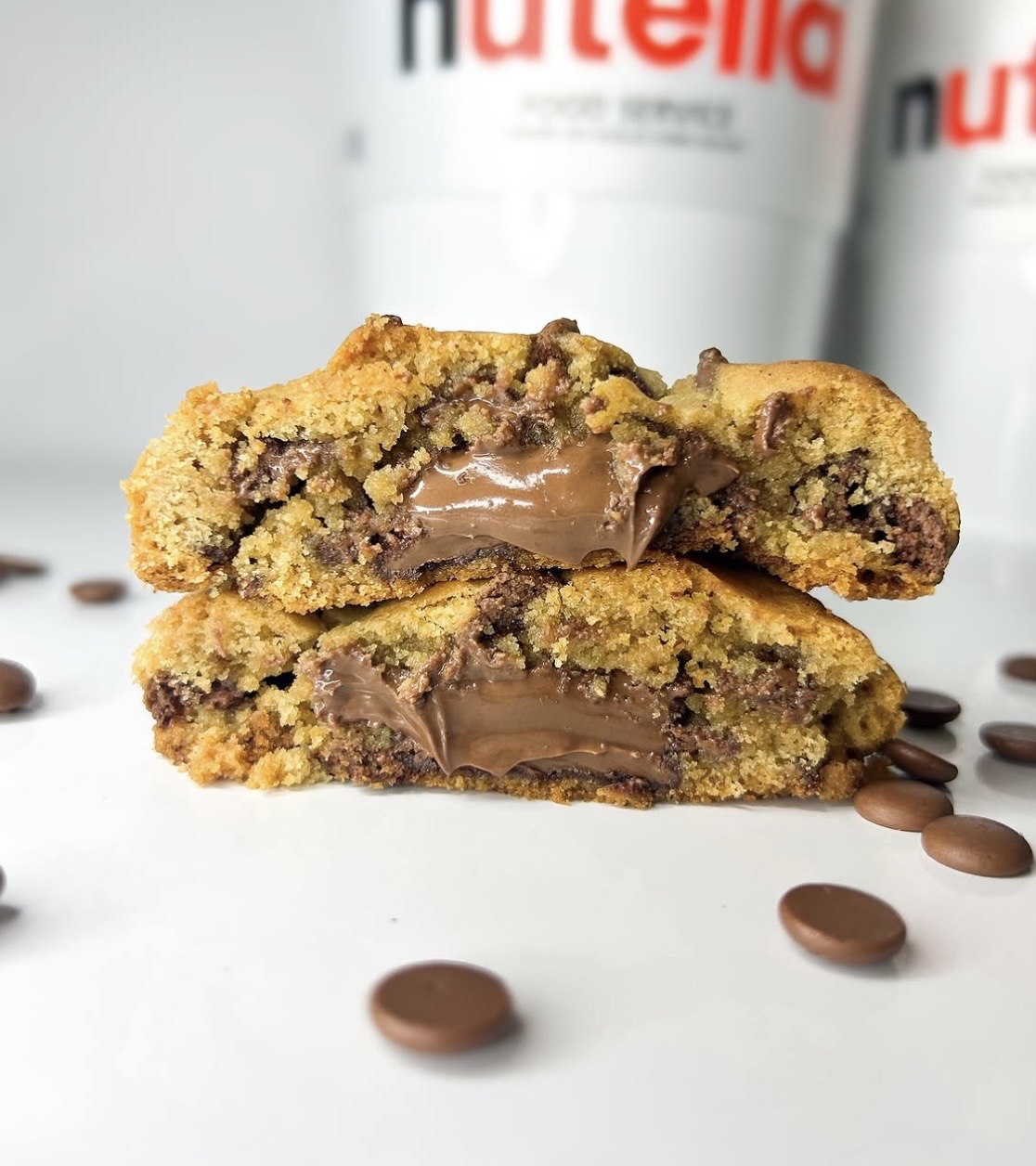 Cookie tradicional recheado com Nutella